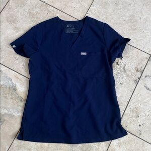 Figs Navy Blue Scrub Top